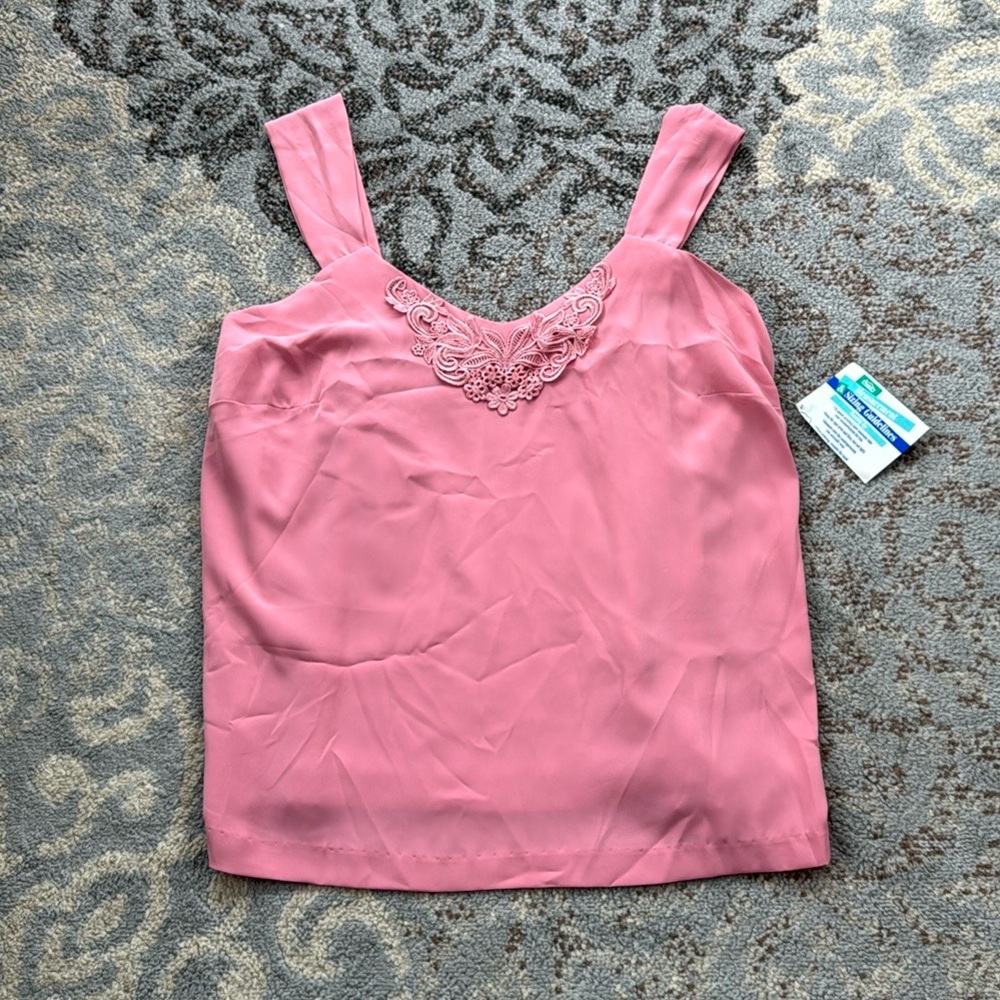 Vintage Carole Shaw Collectibles Crochet Lace Cami Mauve 16W